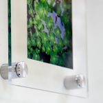 Clear acrylic photograph mounted to the wall using Gyford Standoffs