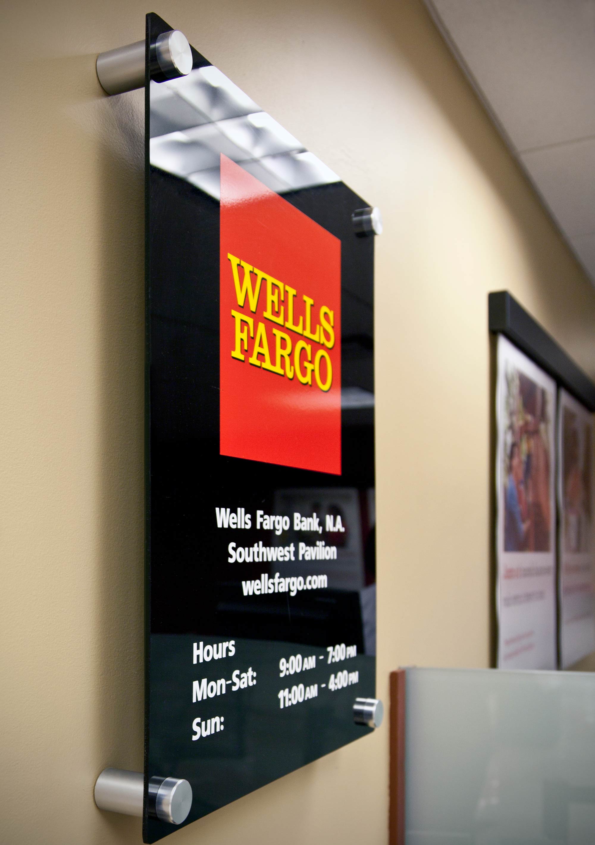 Acrylic sign mounted with Gyford Standoffs