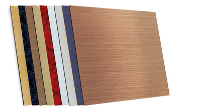 group image of different colored Rowmark FlexiBrass sheet