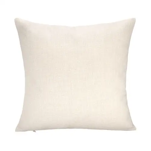 blank natural linen pillow case on a pillow