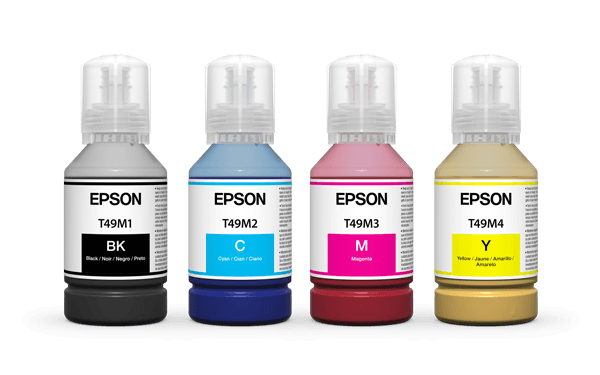 Epson CMYK ink bottles