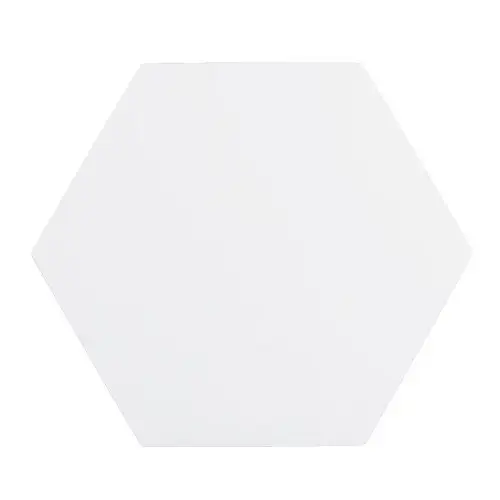 blank white hexagon-shaped photo panel