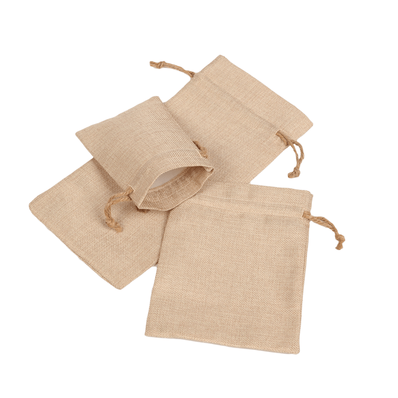 faux burlap gift drawstring bags group of 3