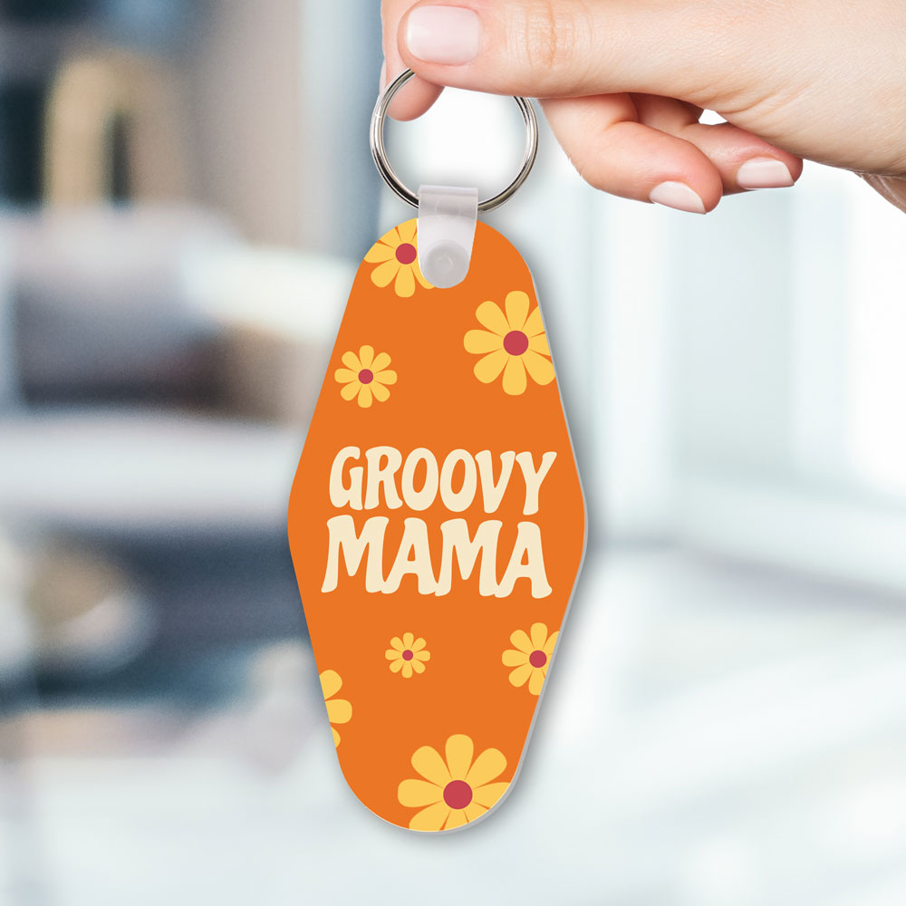 groovy mama vintage motel key chain for mom