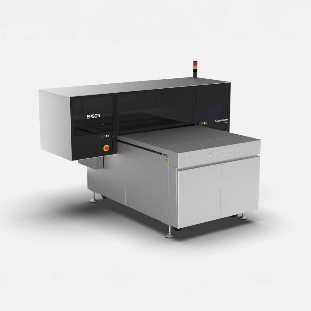 Epson SureColor V4000 compact UV flatbed printer for ADA signage, Braille applications, promotional products, and custom printing.